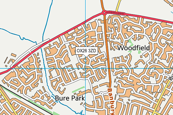 OX26 3ZD map - OS VectorMap District (Ordnance Survey)