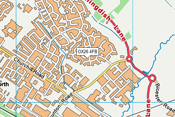 OX26 4FB map - OS VectorMap District (Ordnance Survey)
