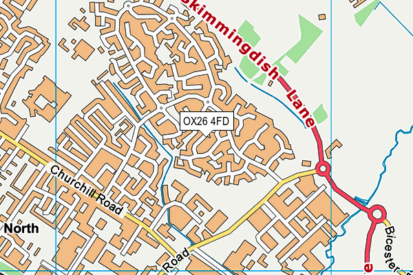 OX26 4FD map - OS VectorMap District (Ordnance Survey)