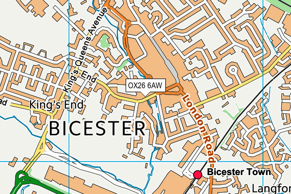 OX26 6AW map - OS VectorMap District (Ordnance Survey)