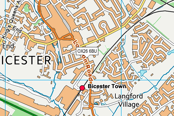Bicester Lawn Tennis Club map (OX26 6BU) - OS VectorMap District (Ordnance Survey)