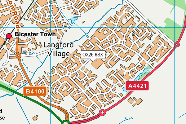 Langford Village Community Primary School map (OX26 6SX) - OS VectorMap District (Ordnance Survey)