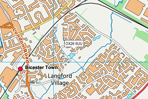 Bicester Fields map (OX26 6UU) - OS VectorMap District (Ordnance Survey)