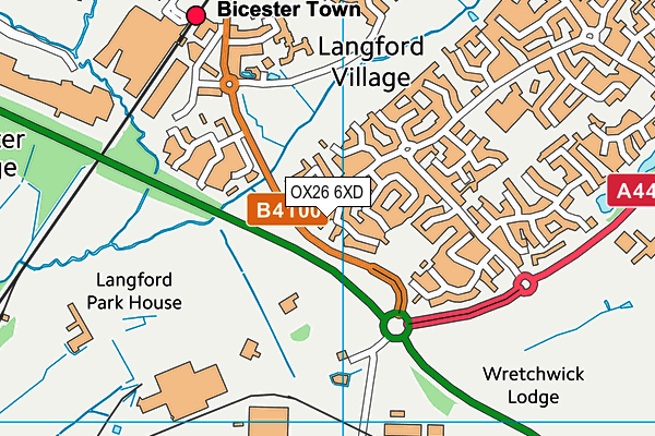 OX26 6XD map - OS VectorMap District (Ordnance Survey)