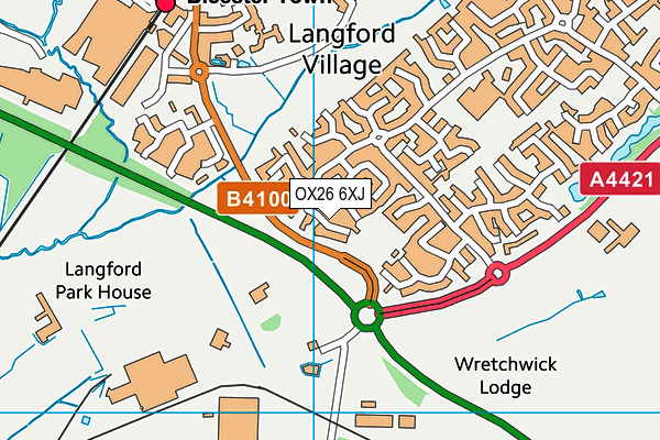 OX26 6XJ map - OS VectorMap District (Ordnance Survey)