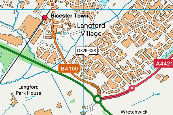 OX26 6XS map - OS VectorMap District (Ordnance Survey)