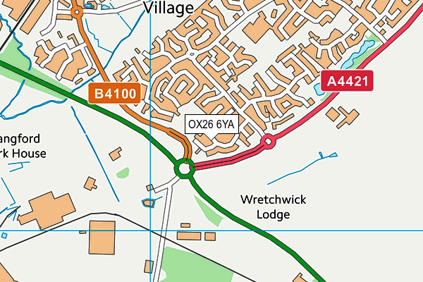 OX26 6YA map - OS VectorMap District (Ordnance Survey)