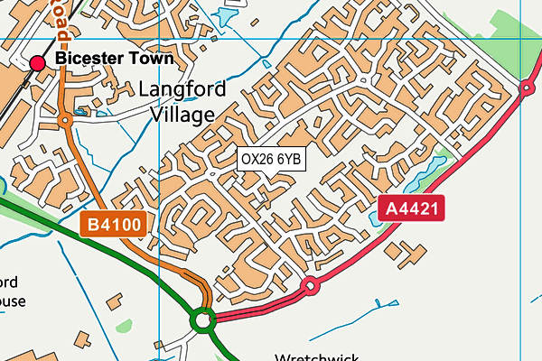 OX26 6YB map - OS VectorMap District (Ordnance Survey)