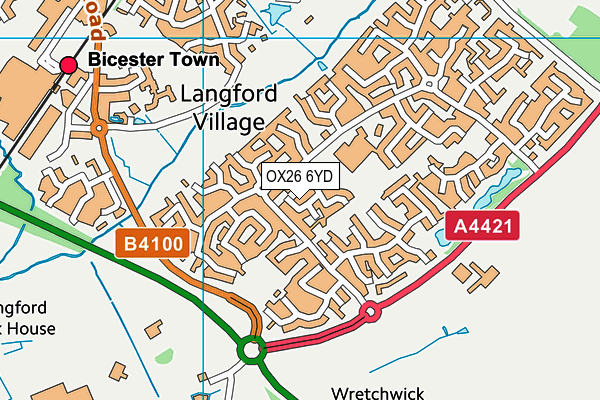 OX26 6YD map - OS VectorMap District (Ordnance Survey)