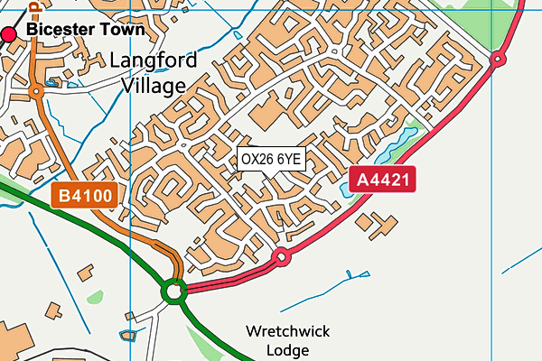 OX26 6YE map - OS VectorMap District (Ordnance Survey)