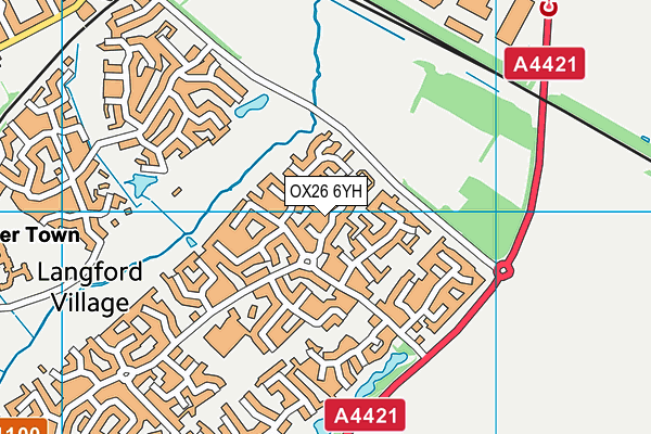 OX26 6YH map - OS VectorMap District (Ordnance Survey)