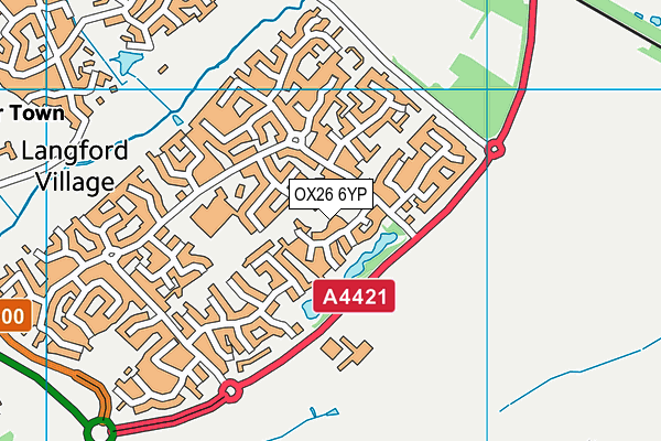OX26 6YP map - OS VectorMap District (Ordnance Survey)