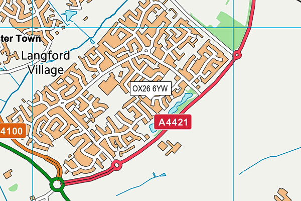 OX26 6YW map - OS VectorMap District (Ordnance Survey)