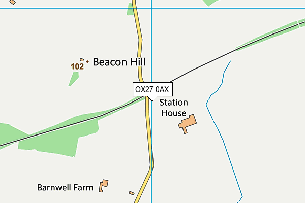 OX27 0AX map - OS VectorMap District (Ordnance Survey)