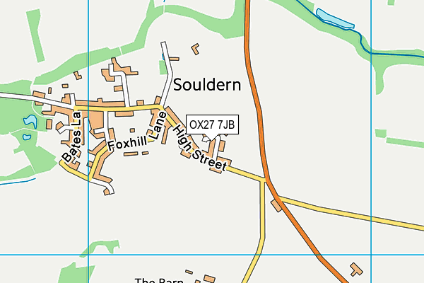 Souldern Playing Fields map (OX27 7JB) - OS VectorMap District (Ordnance Survey)