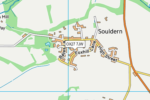 OX27 7JW map - OS VectorMap District (Ordnance Survey)