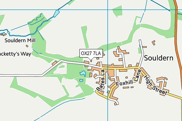 OX27 7LA map - OS VectorMap District (Ordnance Survey)