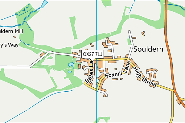 OX27 7LJ map - OS VectorMap District (Ordnance Survey)