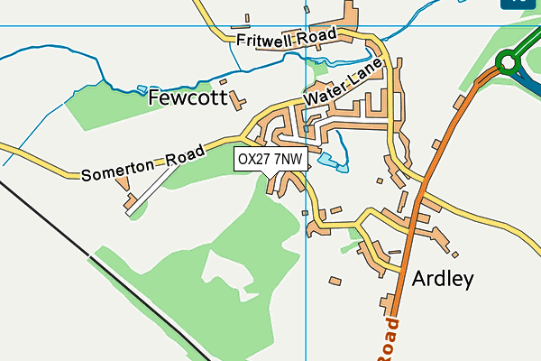 OX27 7NW map - OS VectorMap District (Ordnance Survey)