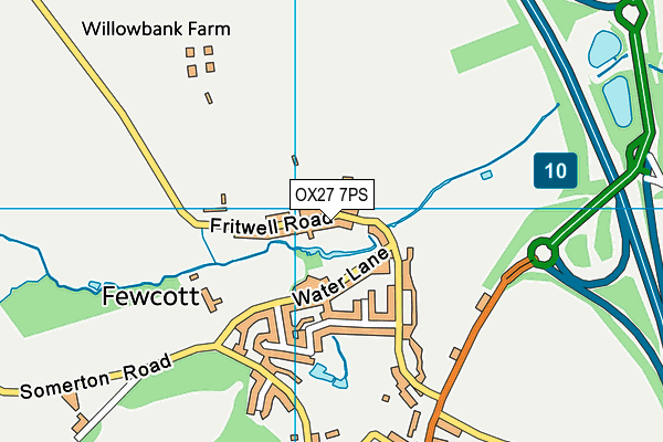 OX27 7PS map - OS VectorMap District (Ordnance Survey)