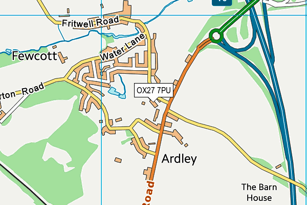 OX27 7PU map - OS VectorMap District (Ordnance Survey)