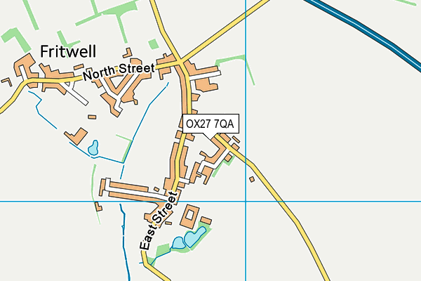 Fritwell Playing Fields map (OX27 7QA) - OS VectorMap District (Ordnance Survey)