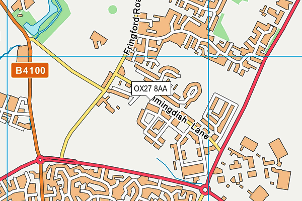 OX27 8AA map - OS VectorMap District (Ordnance Survey)