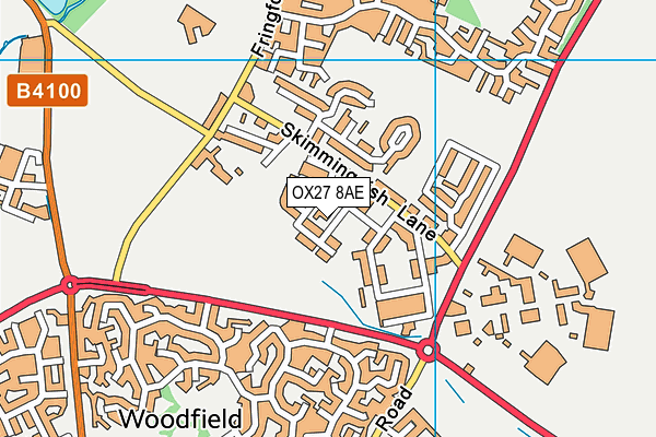 OX27 8AE map - OS VectorMap District (Ordnance Survey)