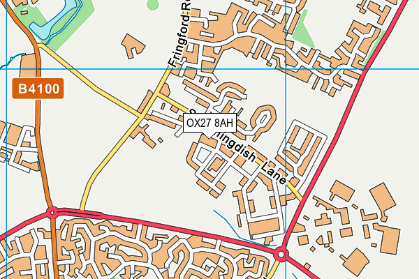 OX27 8AH map - OS VectorMap District (Ordnance Survey)