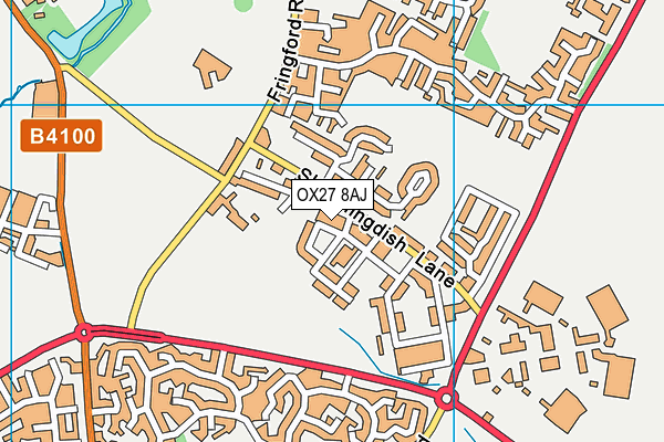 OX27 8AJ map - OS VectorMap District (Ordnance Survey)