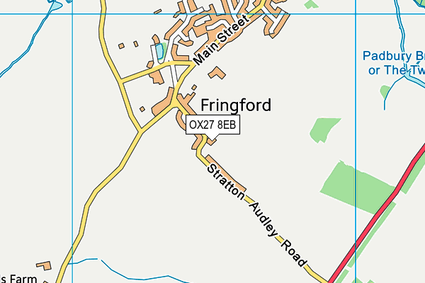 Fringford Cricket Club map (OX27 8EB) - OS VectorMap District (Ordnance Survey)