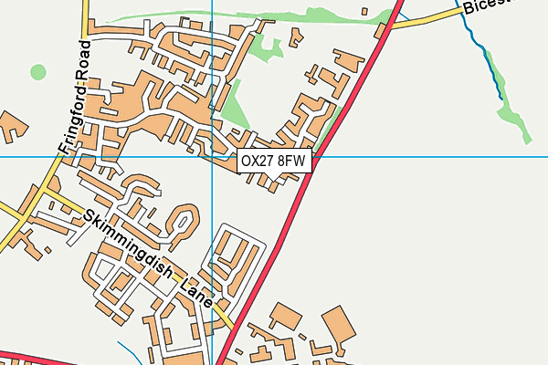 OX27 8FW map - OS VectorMap District (Ordnance Survey)