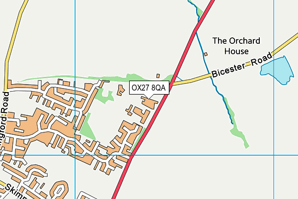 OX27 8QA map - OS VectorMap District (Ordnance Survey)