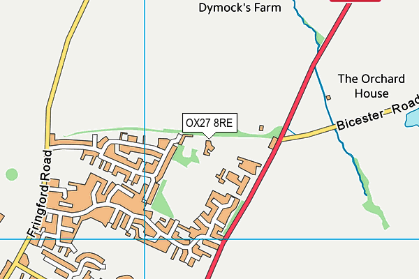 OX27 8RE map - OS VectorMap District (Ordnance Survey)