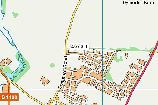 OX27 8TT map - OS VectorMap District (Ordnance Survey)