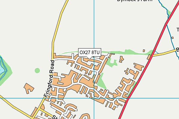 OX27 8TU map - OS VectorMap District (Ordnance Survey)