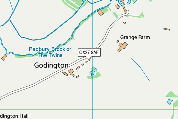 OX27 9AF map - OS VectorMap District (Ordnance Survey)