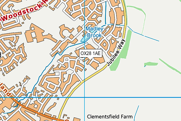 OX28 1AE map - OS VectorMap District (Ordnance Survey)