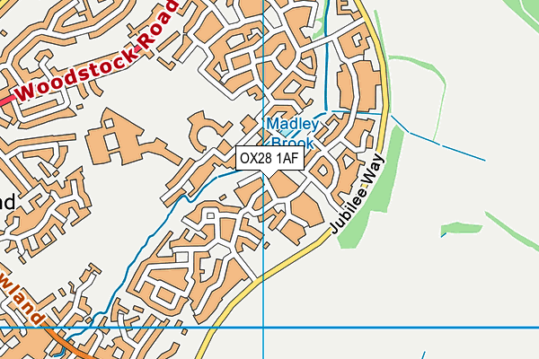 OX28 1AF map - OS VectorMap District (Ordnance Survey)