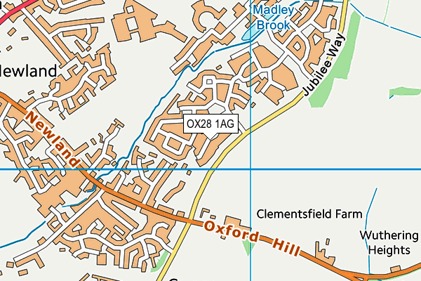 OX28 1AG map - OS VectorMap District (Ordnance Survey)