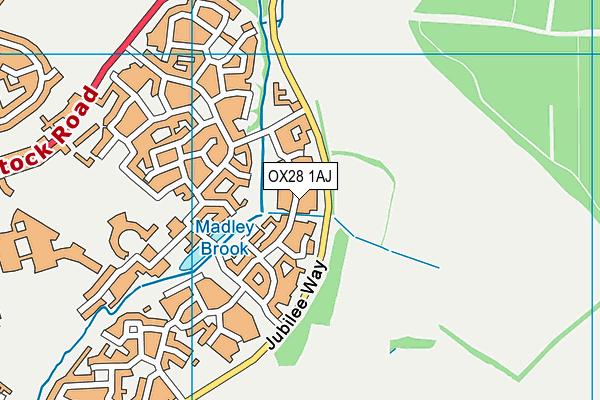 OX28 1AJ map - OS VectorMap District (Ordnance Survey)