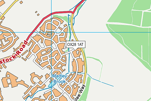 OX28 1AT map - OS VectorMap District (Ordnance Survey)