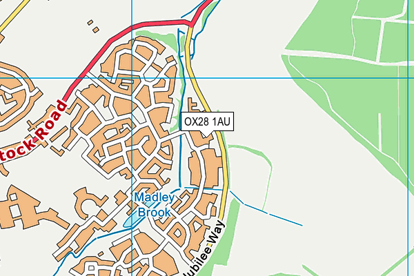 OX28 1AU map - OS VectorMap District (Ordnance Survey)