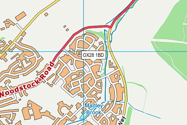 OX28 1BD map - OS VectorMap District (Ordnance Survey)