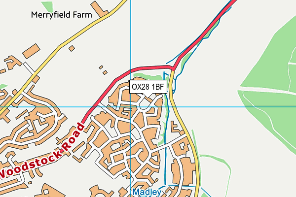OX28 1BF map - OS VectorMap District (Ordnance Survey)