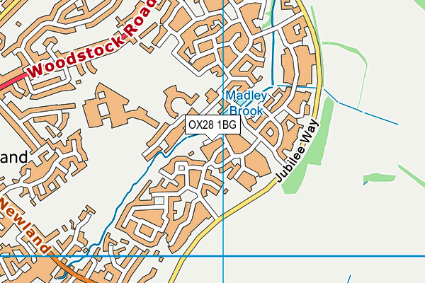 OX28 1BG map - OS VectorMap District (Ordnance Survey)