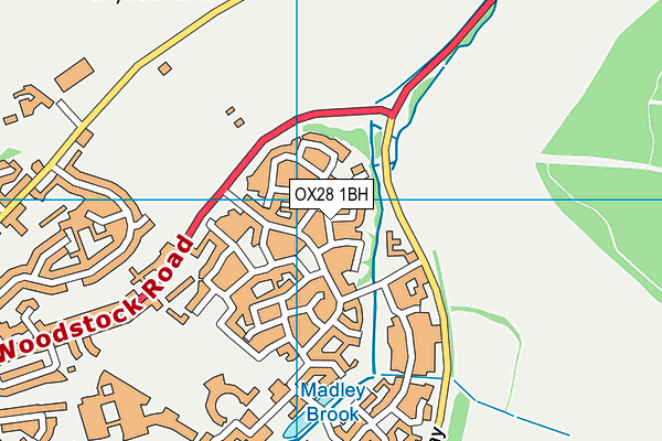 OX28 1BH map - OS VectorMap District (Ordnance Survey)