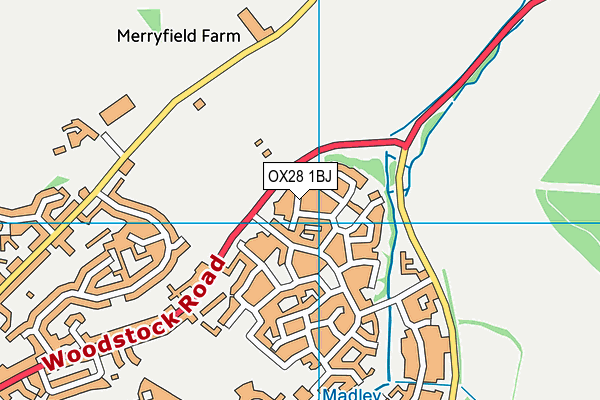 OX28 1BJ map - OS VectorMap District (Ordnance Survey)