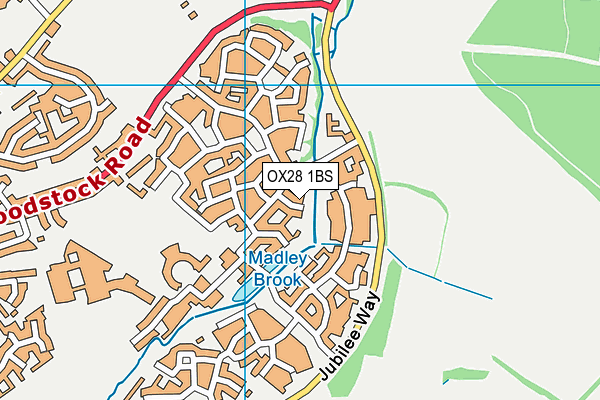 OX28 1BS map - OS VectorMap District (Ordnance Survey)