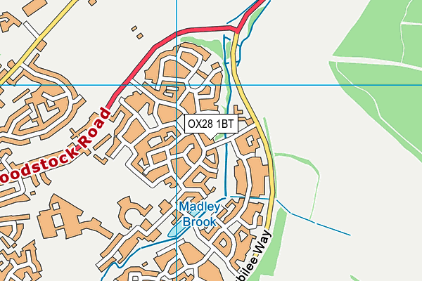 OX28 1BT map - OS VectorMap District (Ordnance Survey)